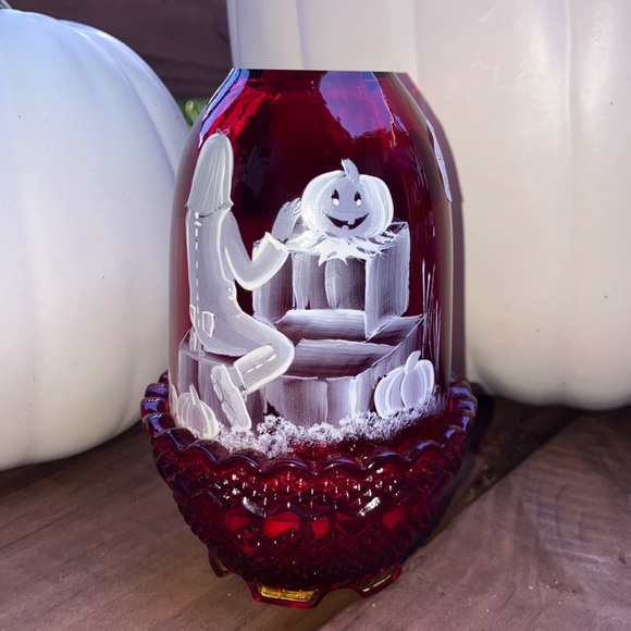 Vintage Fenton Glass Halloween Fairy Lamp - Picture 1 of 9